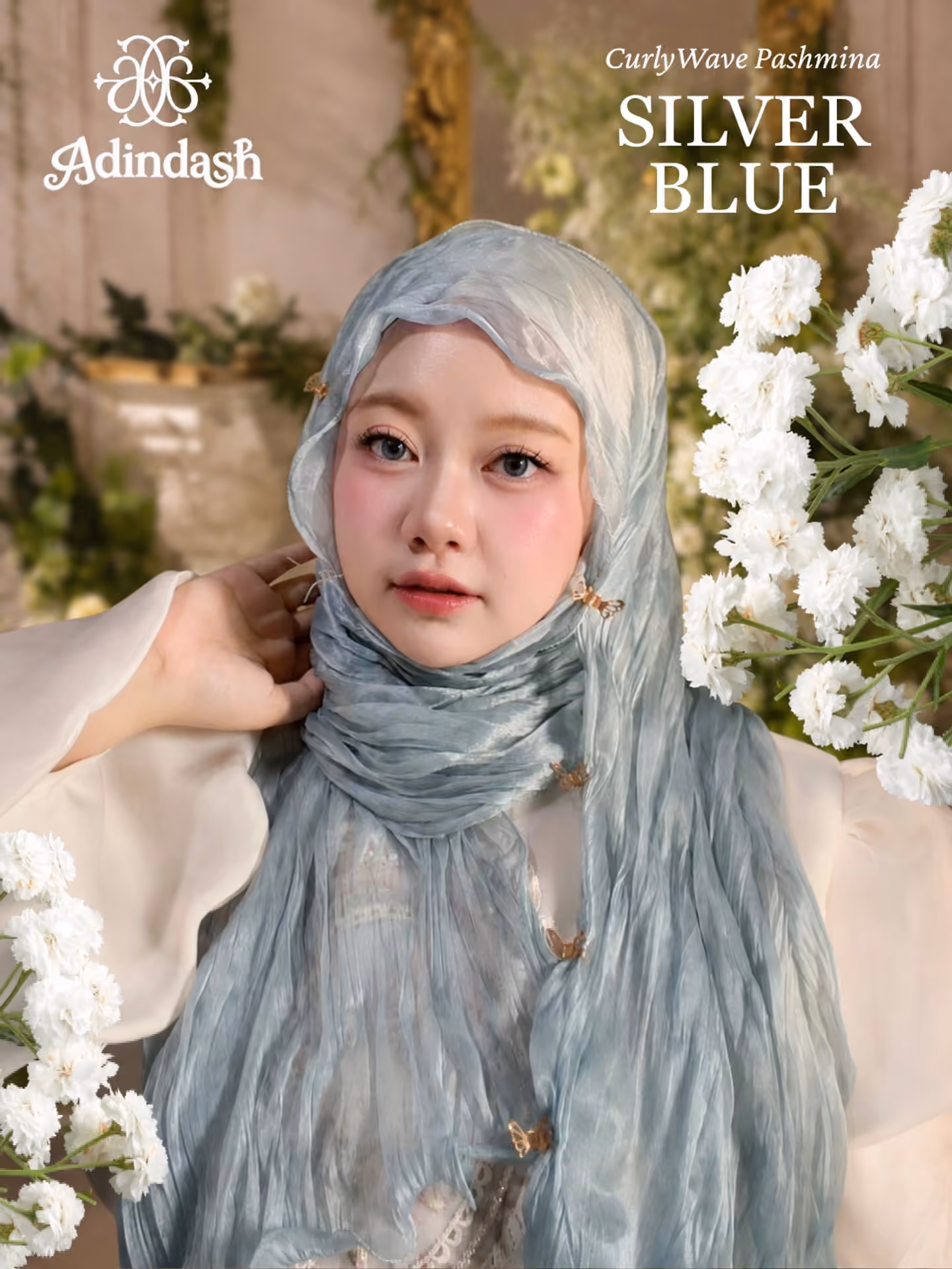 Silver Blue hijab